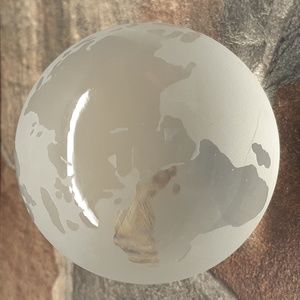 Heavy Glass Or Crystal Globe Paperweight